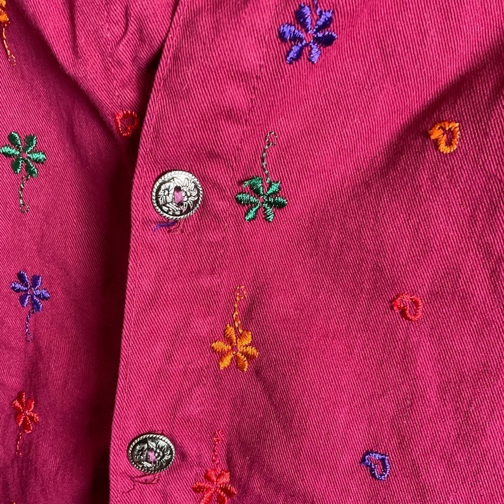 Vintage Boho Embroidered Button-Down top Made in USA M - Picture 5 of 9